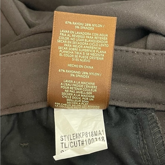 Kut From The Kloth | Mia Toothpick Skinny Ponte Pants Brown Stretch Pockets - Picture 8 of 8